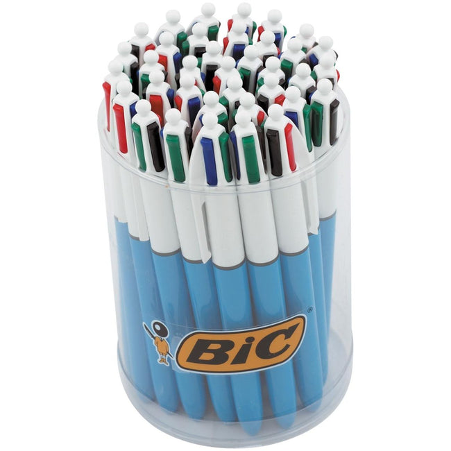Bic - Stylo à bille Colors Original 4 couleurs, moyen, couleurs d'encre classiques, tube de 36 pièces