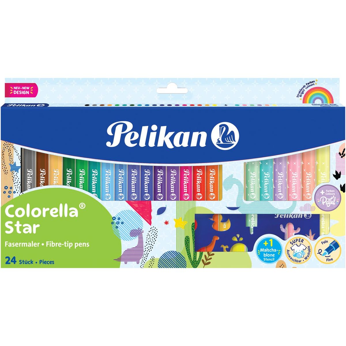 Pelikan - stylo colorella -tip, rythme de 18 pièces + 6 couleurs pastel