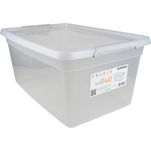 DONAU HOME -   opbergdoos, 40 liter, transparant