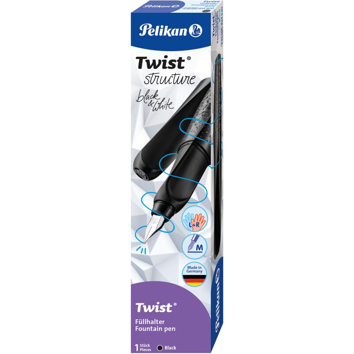 Pelikan - Twist Fountain Stift Struktur P457, Schwarz