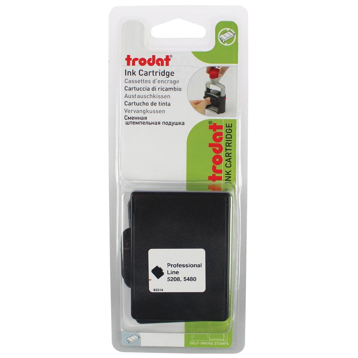 Trodat - Tampon de rechange noir, pour tampon 5480/5208, blister de 2 pièces
