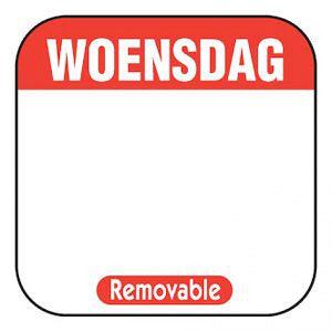 Timmers - Daglabel beschrijfbaar afm. 25x25mm 1000 stuks etiket WOENSDAG