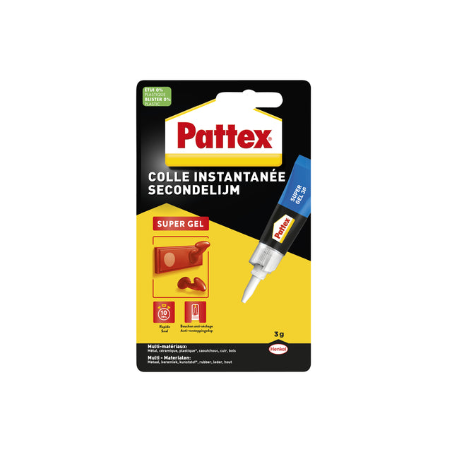 Pattex - Super colle super gel tube 3 grammes sur blister | 12 pièces