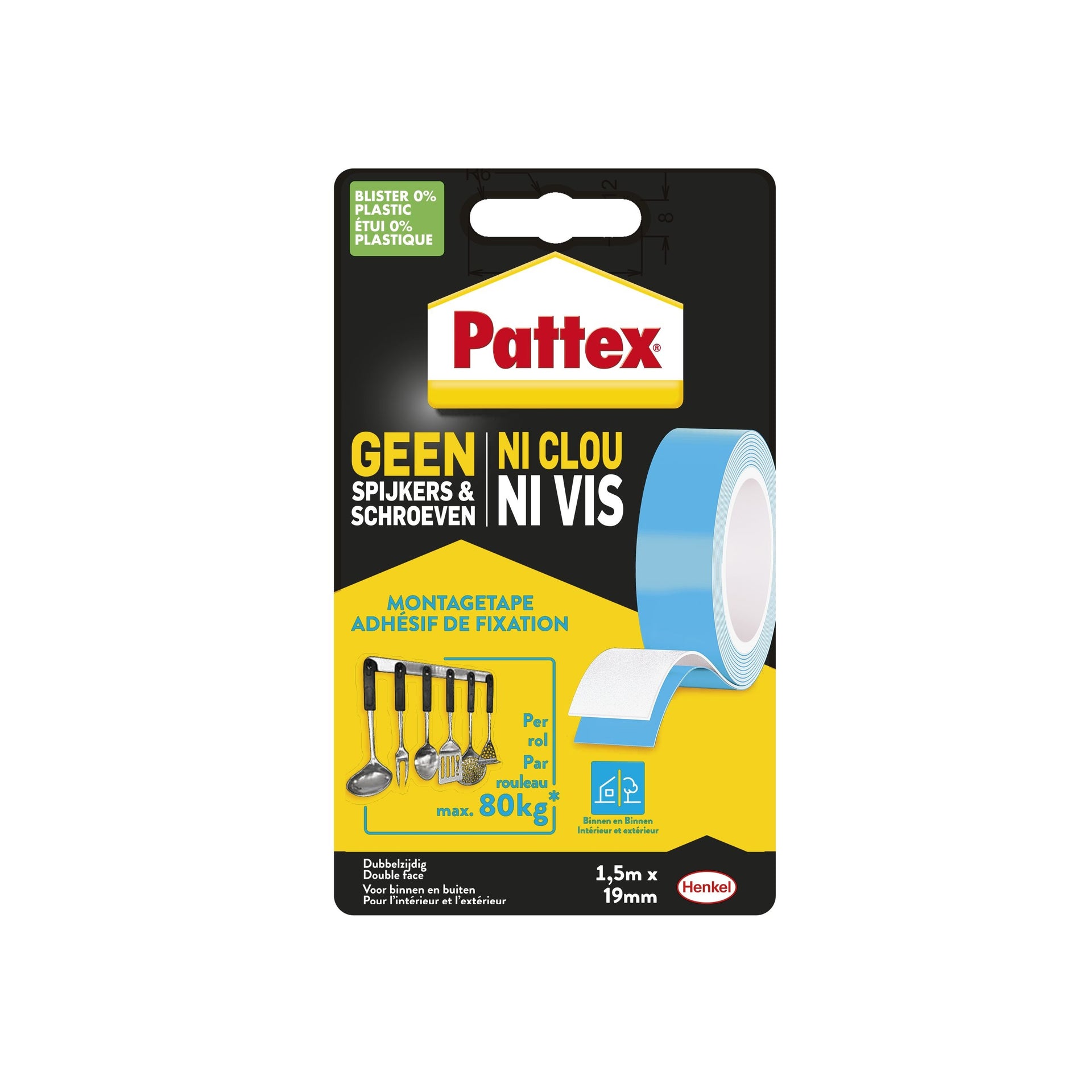 Pattex - Klebeband Supermontage 20kg doppelseitig für den Innenbereich | 12 Stück