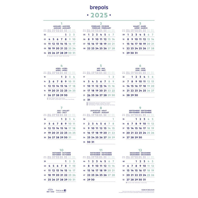 Brepols - Calendrier annuel de Brepols, 2025