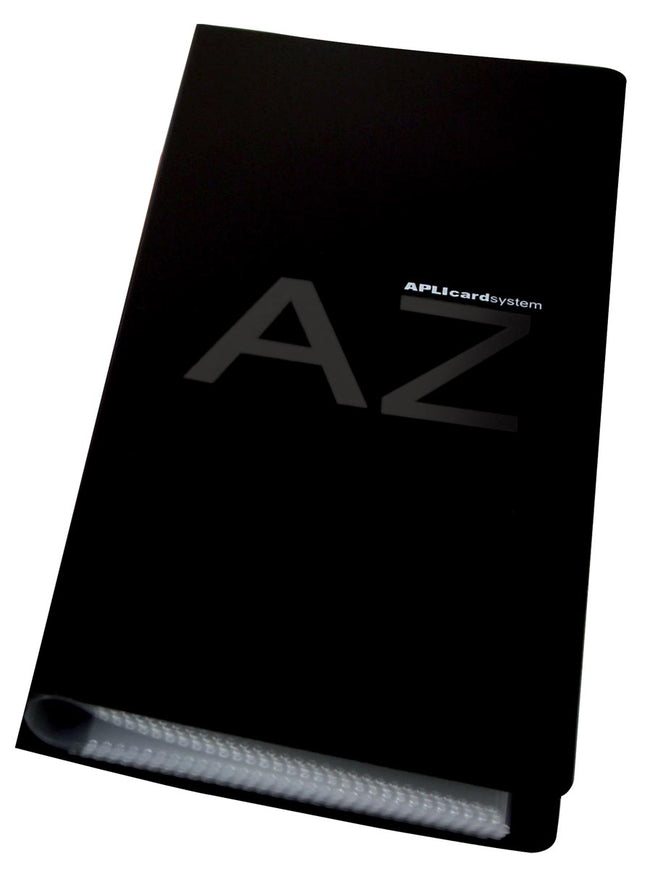 Apli -  Visitekaartenmap, Ft 27,5 x 12 cm, voor 160 kaarten, zwart