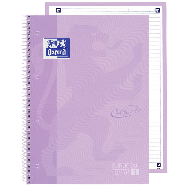 Oxford -  Notitieboek oxf touch europeanb a4+ lijn 160p pps | 5 stuks