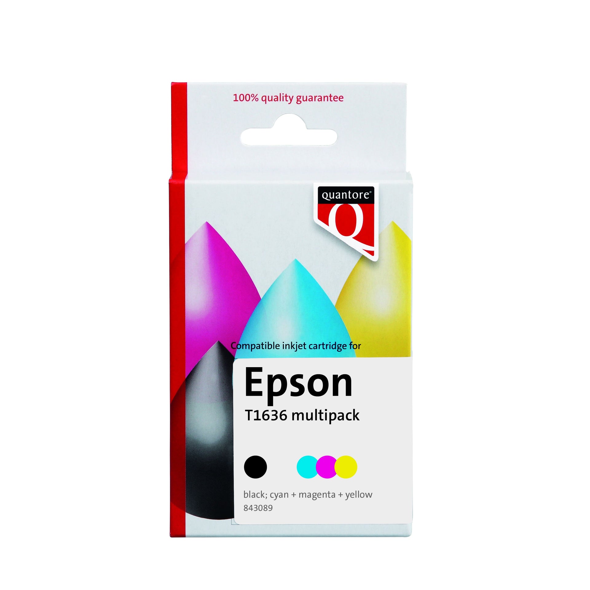 Quantore -  Inktcartridge epson 16xl t1636 zwart 3 kl