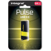 Integral - Pulse USB 2.0 Stick, 64 GB, schwarz/gelb