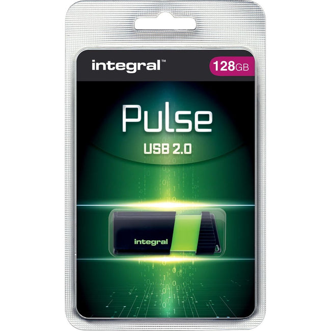 Integral - Clé USB 2.0 Pulse, 128 Go, noir/jaune