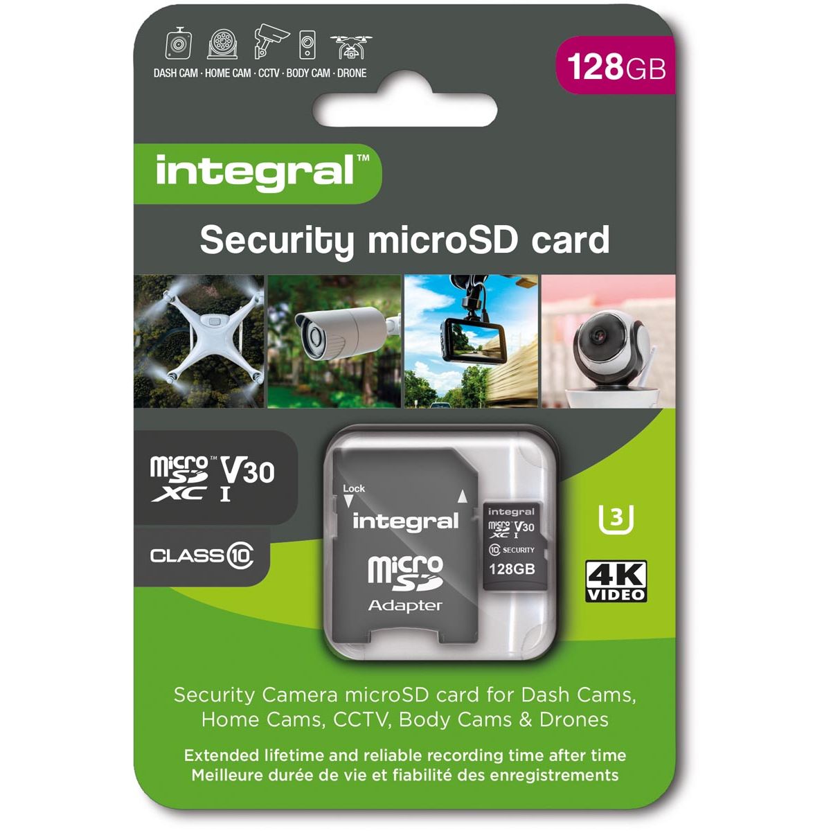 Integral -  y microSDXC geheugenkaart, Class 10 V30 , 128 GB