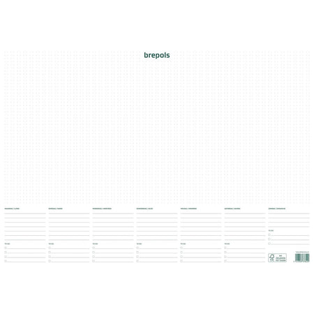 Brepols -   schrijfonderlegger met weekkalender, ongedateerd