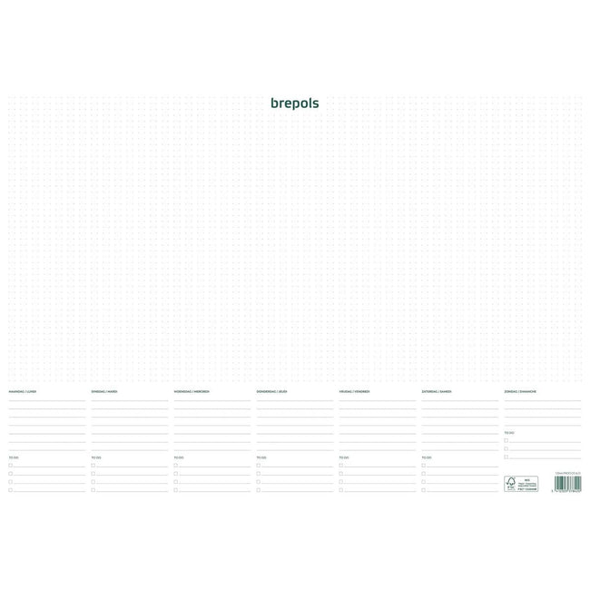 Brepols - Brepols Wrize Onderelger avec calendrier hebdomadaire, non daté