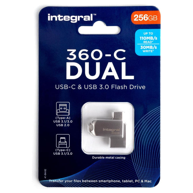 Integral-360-C double USB-C USB 3.0 Stick, 256 Go