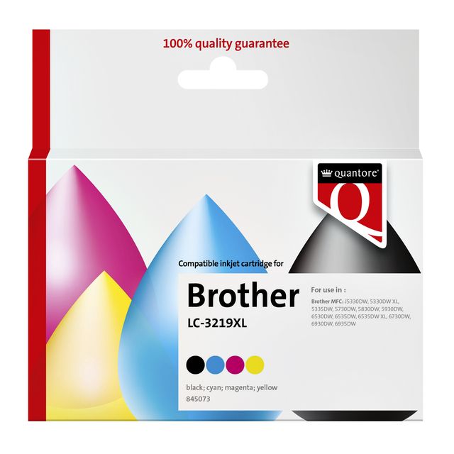 Quantore - Alternative à la cartouche d'encre pour LC-3219XL noir + 3 couleurs