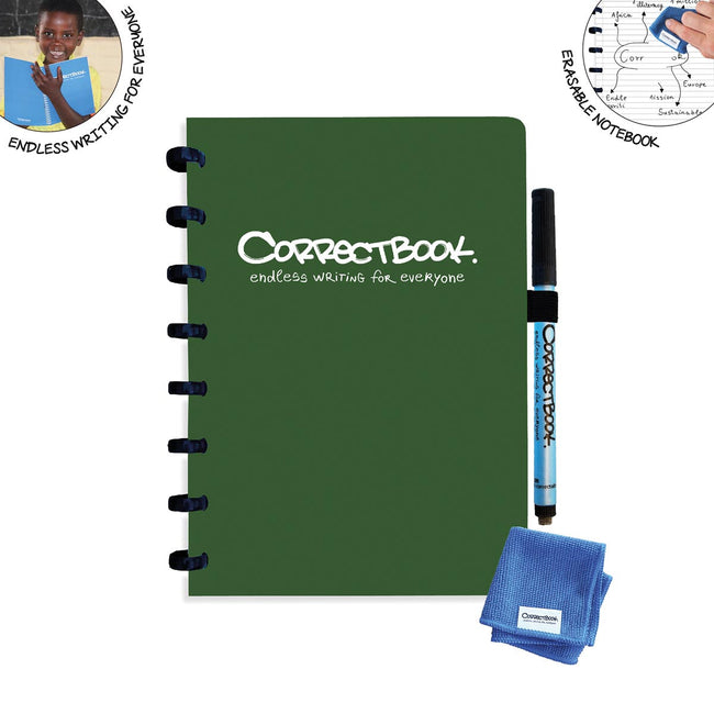 CorrectBook - A5 Original: cahier excès / réutilisable, doublé, Green forestier (Bosgroen)