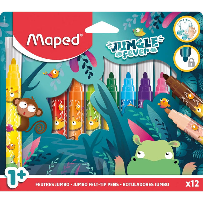 Maped - Feutre Jungle Fever lot de 12 couleurs