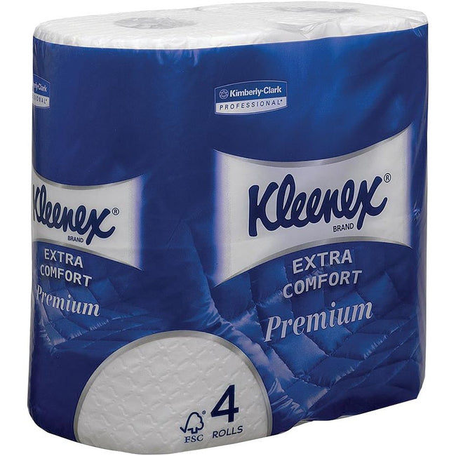 Kleenex - toiletpapier Extra Comfort, 4-laags, 160 vel per rol, pak van 4 rollen