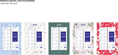 Brepols - Calendrier hebdomadaire 2026 190x130 7 jours/1 page spirale assorti