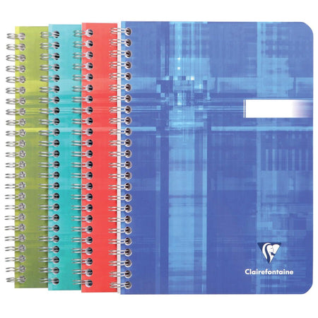 Clairefontaine - carnet 14,8 x 21 cm, 180 pages ligné, reliure spirale, coloris assortis