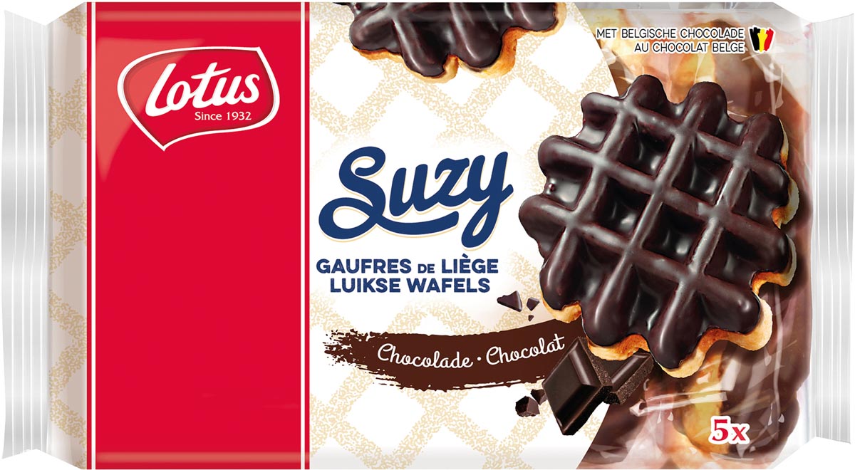 Lotus -   Suzy luikse wafel met chocolade, 57,6 g, pak van 5 stuks