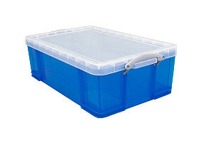 Reaxly utile - Boîte de rangement 50 litres 710x440x230 mm bleu transparent