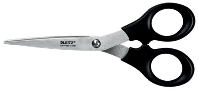 Leitz -  54230095 buro- knutselschaar Kantoorschaar Rechte knip Zwart, Roestvrijstaal