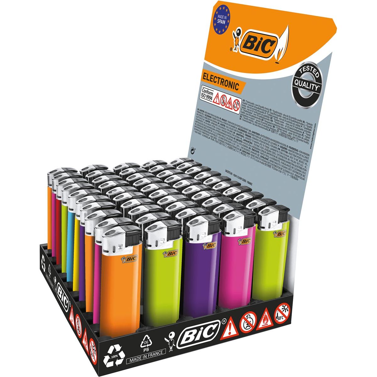 BIC - BIC Maxi Electronic Lighter, Display von 50 Teilen