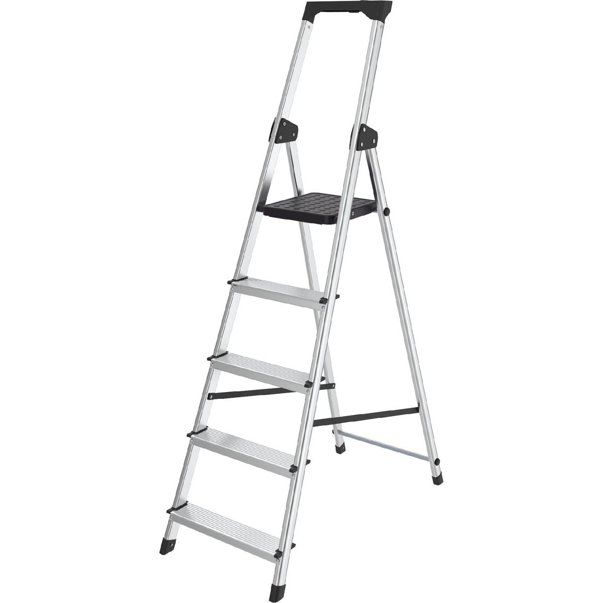 Brasq - Trittleiter SL500, Aluminium, Silber, 5 Stufen