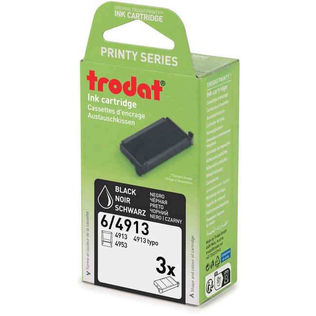 Trodat -  vervangkussen, voor stempel 4913, blister van 3 stuks, zwart