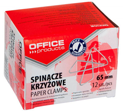 OFFICE products -   vlinderklemmen, 65 mm, gegalvaniseerd, doos van 12 stuks