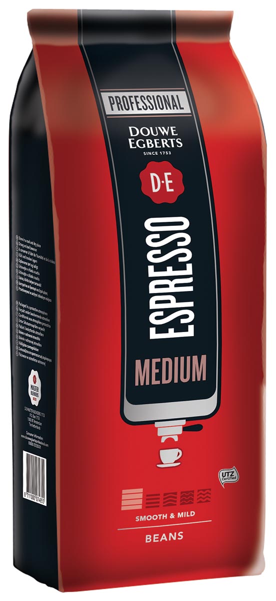 Douwe Egberts - café en grains, expresso Medium, paquet de 1 kg