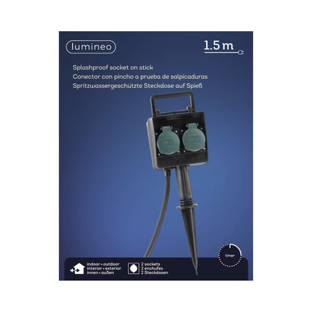 Decoris -  Stekker lumineo pvc outdoor met timer