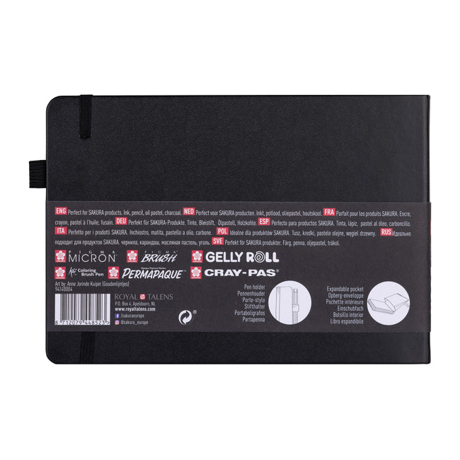 Sakura -  Schetsboek 80 witte vellen 210x148mm zwart