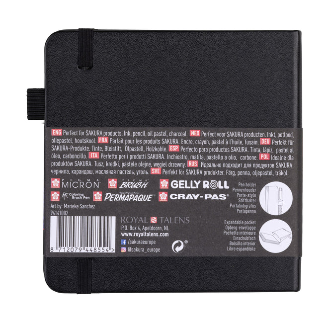 Sakura -  Schetsboek 80 zwarte vellen 120x120mm zwart | 5 stuks