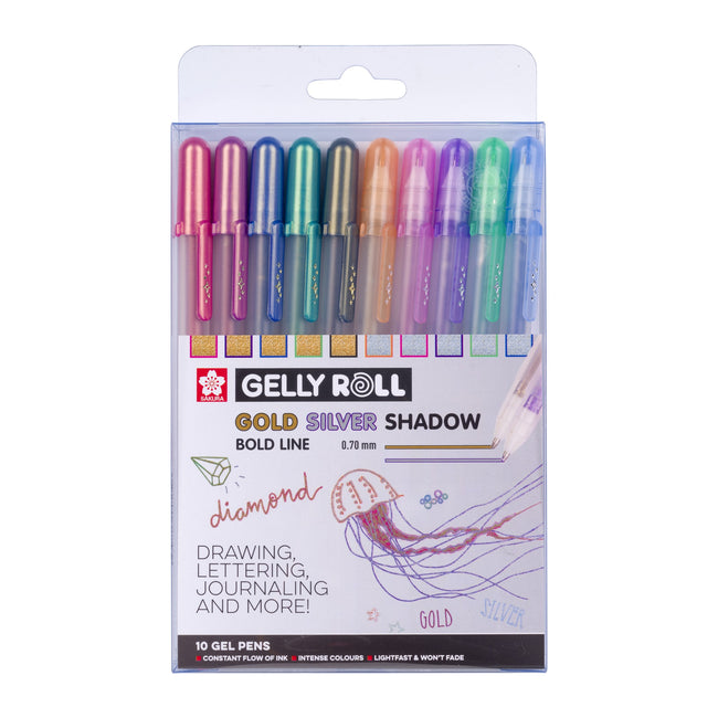 Sakura -  Gelschrijver gelly roll gold silver shadow | 6 stuks