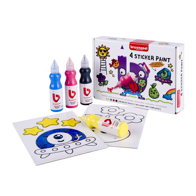 Bruynzeel -  Stickerverf  met 2 sjablonen 4st ass