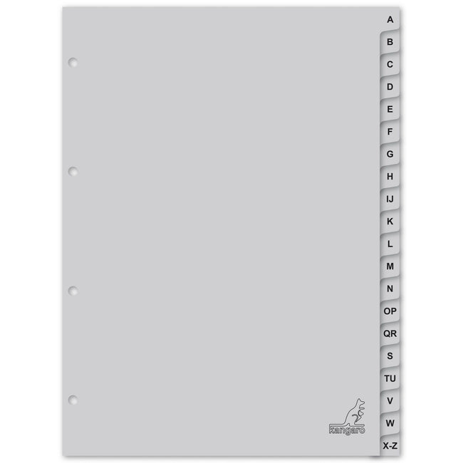 Kangaro -  Tabblad  4r g420az 20dlg alfabet grijs pp | 25 stuks