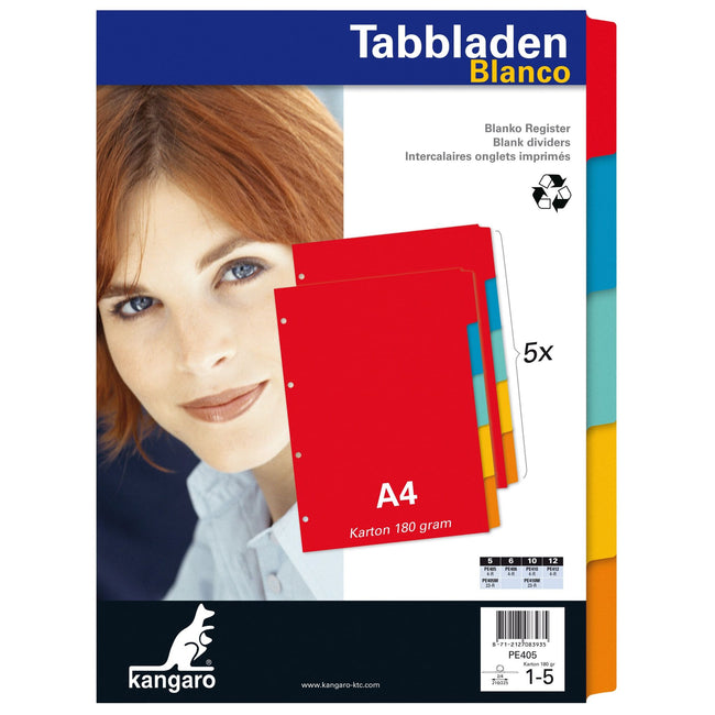 Kangaro -  Tabblad  4r pe405 5 delig ass karton | 50 stuks