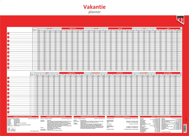 Quantore -  Vakantieplanner 2027 | 100 stuks