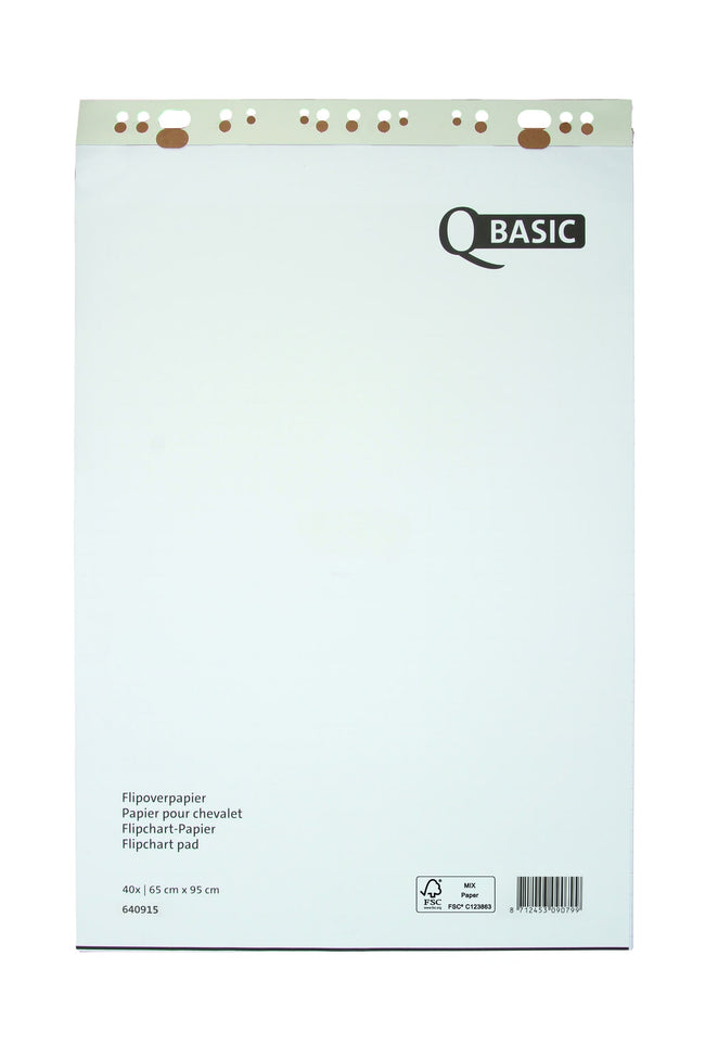 Qbasic -  Flipoverpap 65x95cm blanco/ruit 74gr