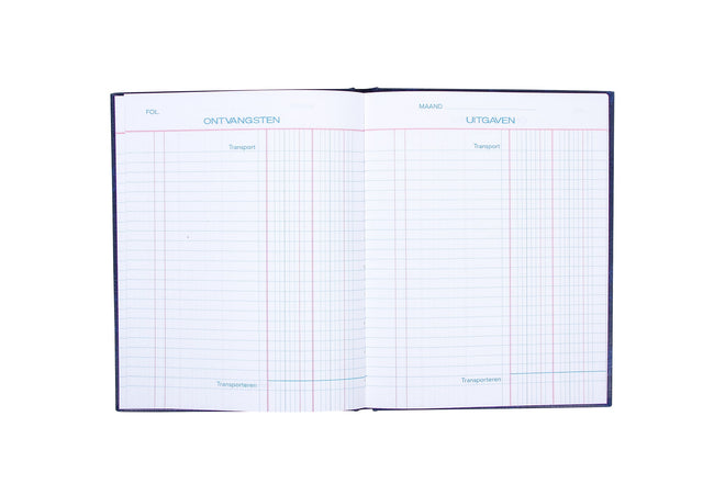 Quantore -  Kasboek qua 165x210mm 96blz 2 kolommen blauw