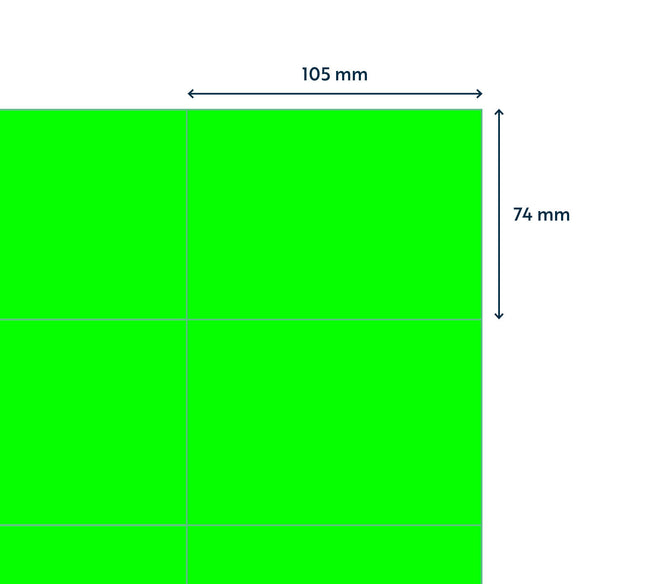 Rillprint -  Etiket 105x74mm fluor groen 800st