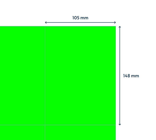 Rillprint -  Etiket 105x148mm fluor groen 400st