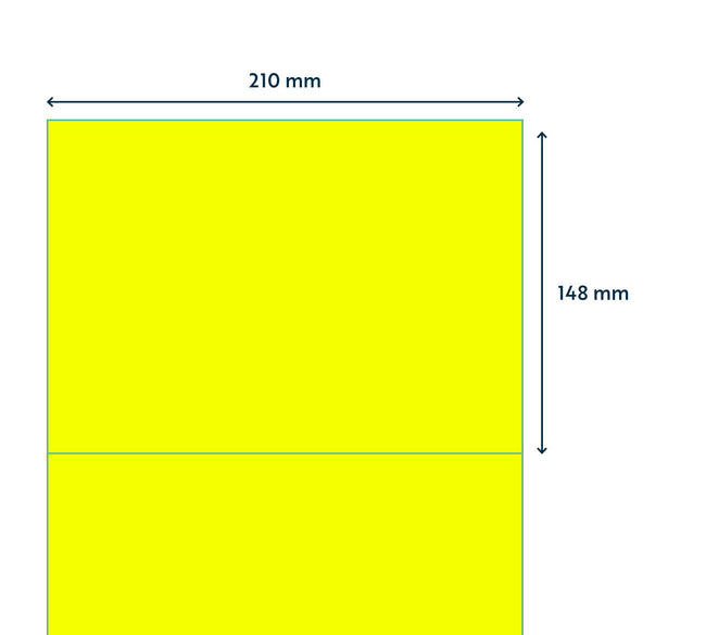 Rillprint -  Etiket 210x148mm fluor geel 200st