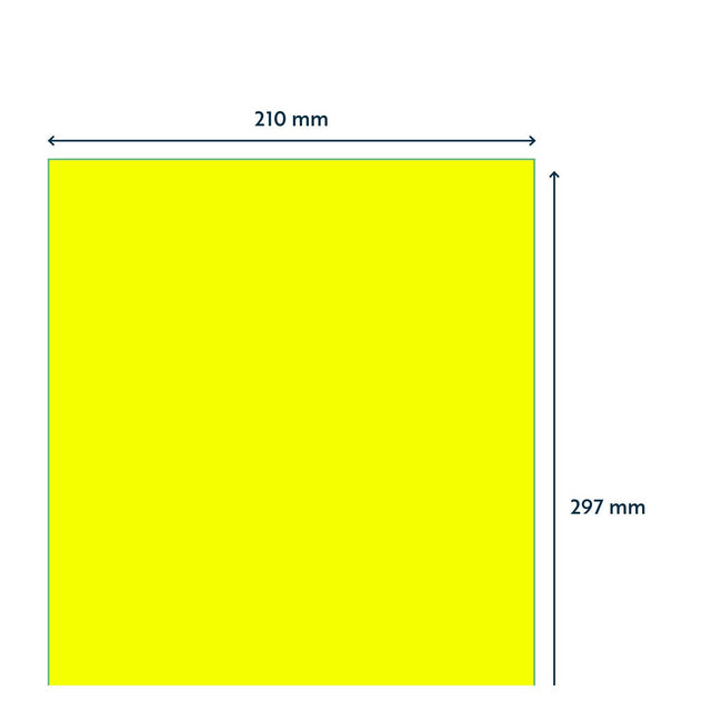 Rillprint -  Etiket 210x297mm fluor geel 100st