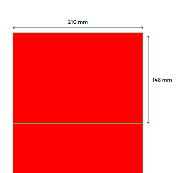 Rillprint -  Etiket 210x148mm fluor rood 200st