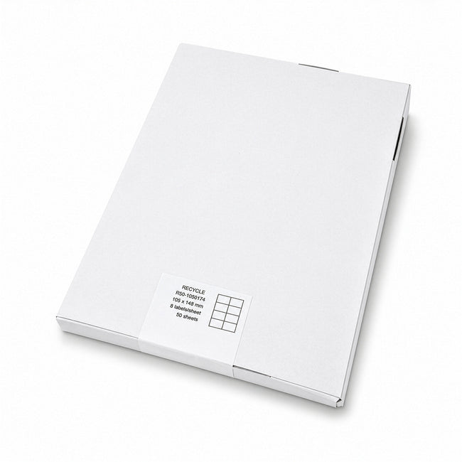 Rillprint -  Etiket gerecycled 105x74mm wit 400st