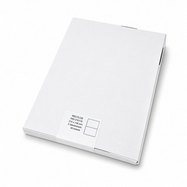 Rillprint -  Etiket gerecycled 210x148mm wit 100st
