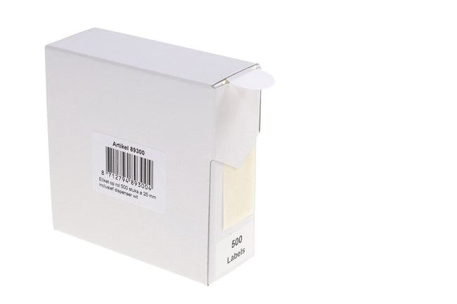 Rillprint -  Etiket 25mm op rol wit 500st